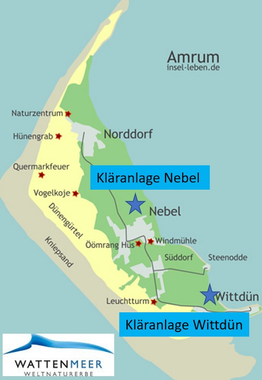 Karte von der Insel Amrum